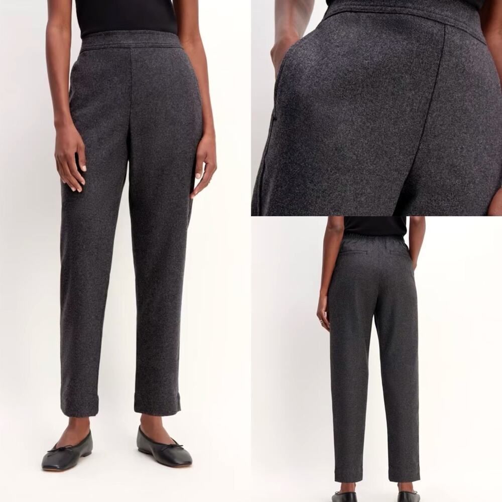 Everlane Dark Charcoal Gray High-Rise Straight Trousers